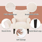 Fauteuil d’appoint moderne Erommy, fauteuil à dossier haut, canapé une place en tissu rembourré avec boutons et pieds en bois pour le salon