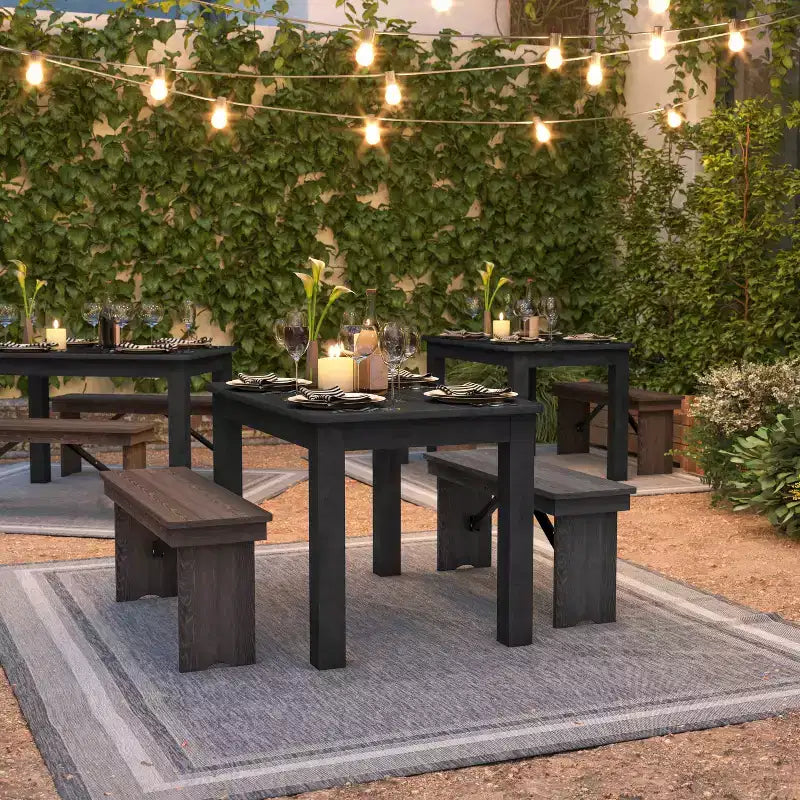 Mesa de jantar retangular Flash Furniture, 46 x 30, em pinho maciço