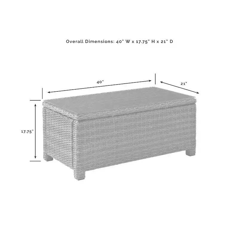 Bradenton 4-delige loungeset van wicker voor buiten - Crosley