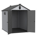 Abri de rangement extérieur en plastique et résine tout temps avec plancher, remise à outils Spire, 6 pi x 4 pi/6 pi x 8 pi/8 pi x 6 pi/8 pi x 10 pi