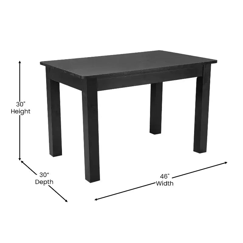 Mesa de jantar retangular Flash Furniture, 46 x 30, em pinho maciço