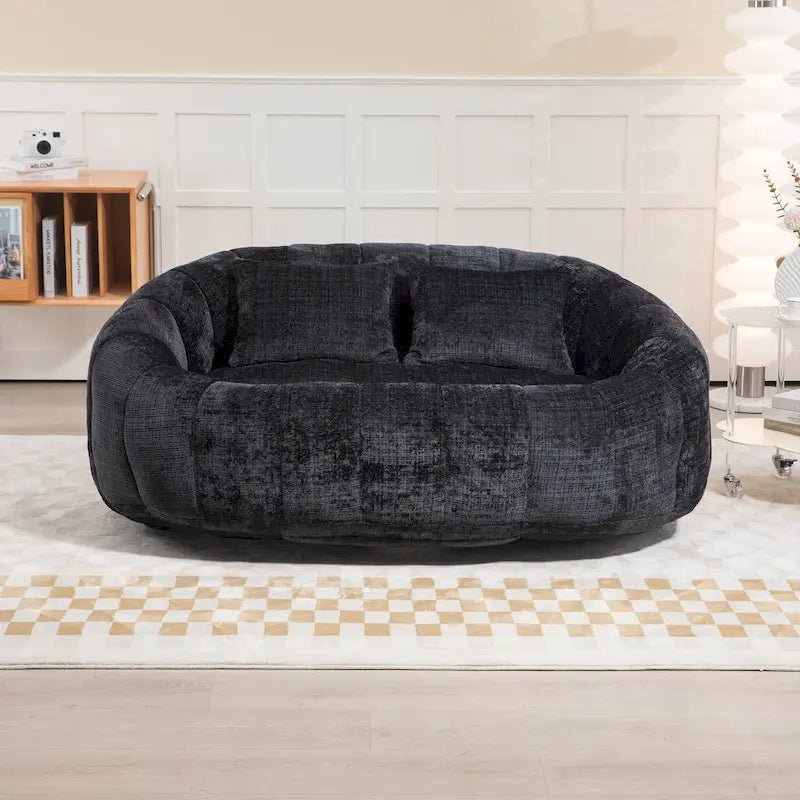GDFStudio - Divano relax Laurel in ciniglia a 2 posti con schiuma ad alta densità e comfort extra-large