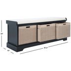 Panca contenitore SAFAVIEH Fiorello con 3 cassetti e cuscino - 47.3 W x 15 L x 19 H - 47Wx15Dx19H