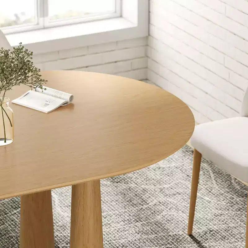Tavolo da pranzo ovale in legno Dovelina da 67 con 4 gambe, tavolo da cucina moderno per 6 persone