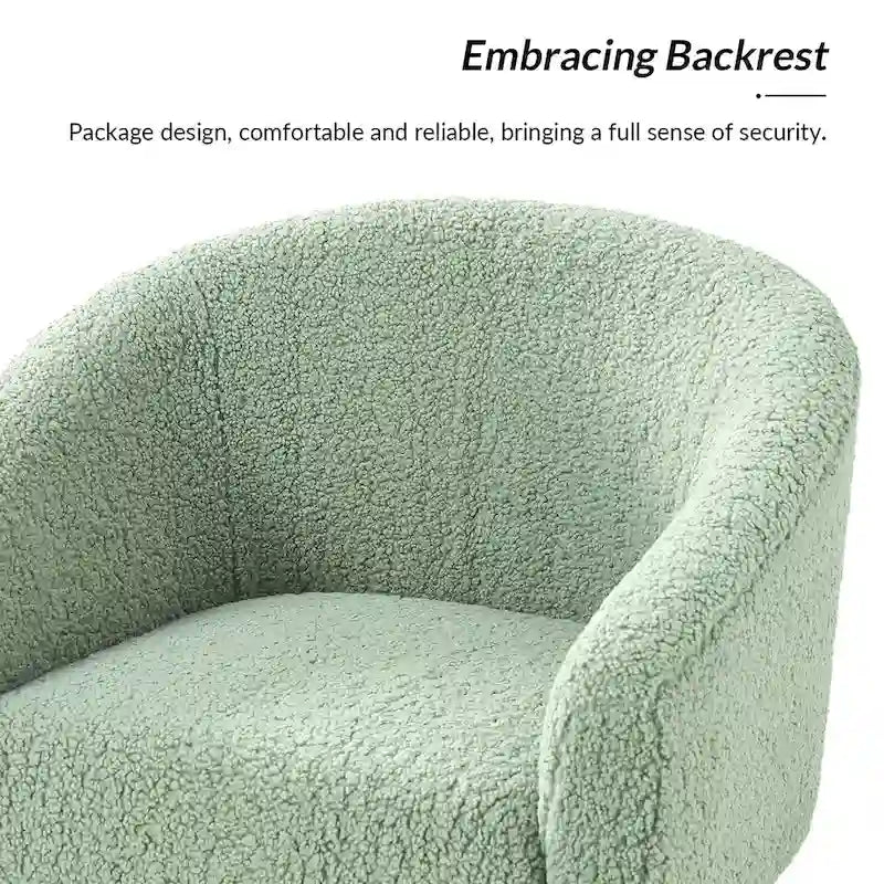 Fauteuil bouclé moderne Sheila de 30 W avec pieds en bois massif, lot de 2, par HULALA HOME