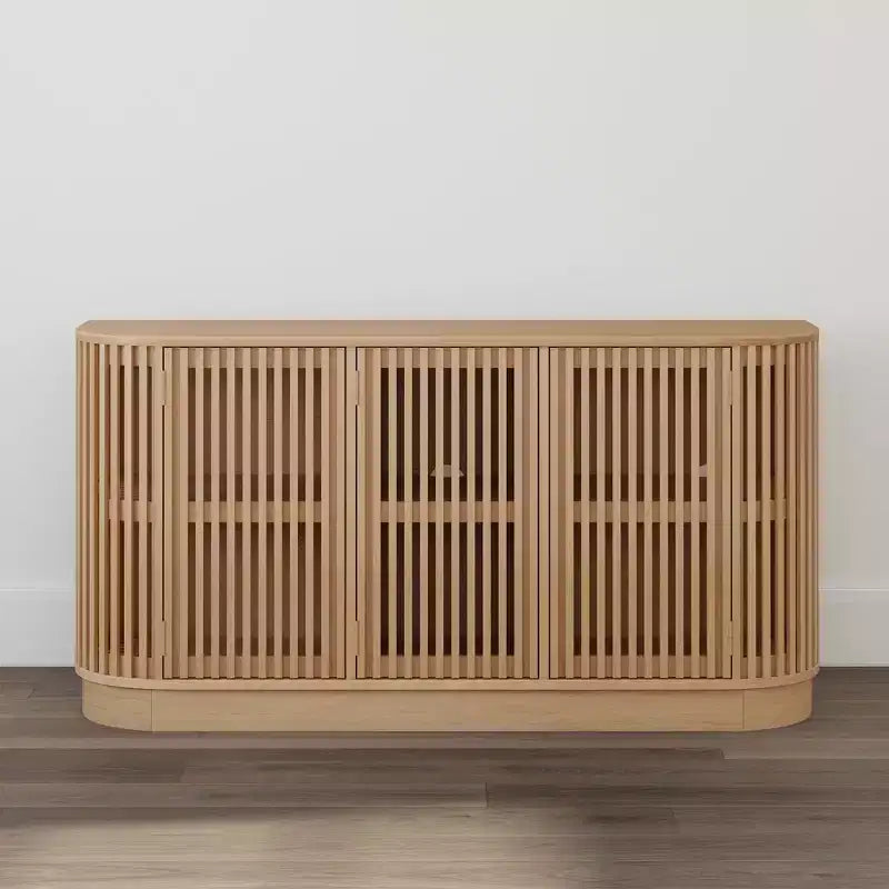 Credenza Plank+Beam Contour in legno massello con 3 ante, mobile TV da 59 pollici per il soggiorno