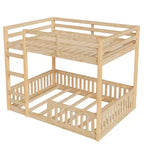 Letto a castello in legno matrimoniale sopra matrimoniale con scala e sponde di sicurezza, letto a castello matrimoniale basso con rete a doghe