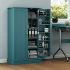 HOMCOM 41 Kitchen Pantry, 2-Door Kitchen Cabinet with 5-tier Storage Shelving, 12 Spice Racks and Adjustable Shelves for Dining Room