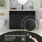 Wavy Line 30/36/48 Bathroom Vanity Set with Sink & Faucet