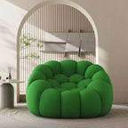 Divano da pavimento a bolle da 47 pollici con design curvo, poltrona a sacco 3D per soggiorno, verde