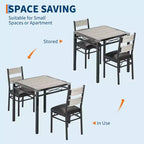 Dining Table Set for 4,with 4 Upholstered Chairs,5 Pcs Wood Kitchen Dining Room Table Set with Corner Protector for Kitchen,Apartment,Small Space