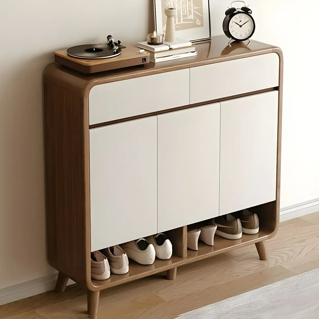 Meuble à chaussures moderne de taille moyenne en bois pour couloir