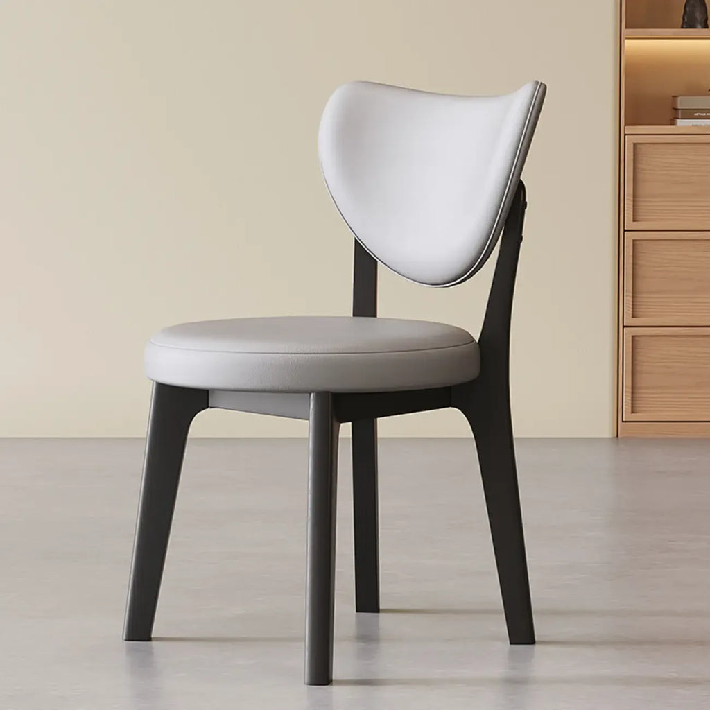 Sedia da pranzo moderna senza braccioli, con schienale alto e rivestimento in similpelle