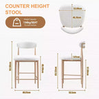 Ensemble de 4 tabourets de bar sans accoudoirs en bouclé, pieds en métal effet bois pour cuisine, salon, restaurant ou café – Morden Fort