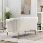 Small Mini Room Couch Two-Seater Sofa with Gold Metal Leg - 2 Seat