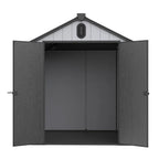 Abri de rangement extérieur en plastique et résine tout temps avec plancher, remise à outils Spire, 6 pi x 4 pi/6 pi x 8 pi/8 pi x 6 pi/8 pi x 10 pi