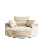 Fauteuil pivotant individuel en mousse et chenille côtelée