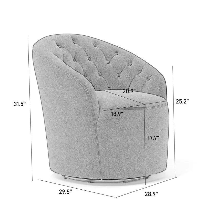 Lot de 2 fauteuils tonneau modernes SEYNAR en velours rembourré, pivotants à 360 degrés, avec dossier capitonné à boutons