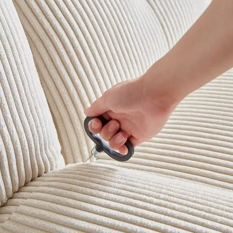 Drehbarer Cord-Sessel mit Gleitfunktion und Liegefunktion, Fußstütze für das Wohnzimmer