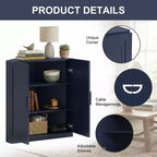 Meuble d’angle Dovelina avec étagères réglables, buffet, meuble à vin et meuble de cuisine et de salle à manger avec portes en bois - 31 po H x 31 po L, 36 po H x 31 po L