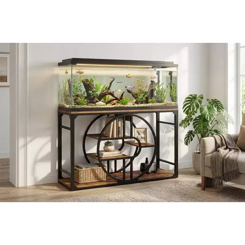 Supporto metallico per acquari da 55-75 Gallon, supporto per acquario per impieghi gravosi con armadietto contenitore, supporto per acquario a più livelli con gambe rinforzate, adatto