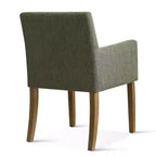 Ensemble de 6 chaises de salle à manger rembourrées avec accoudoirs, fauteuils modernes en lin avec pieds en bois, chaises d’appoint pour salle à manger et salon - Panipeachy