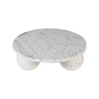 Table basse ronde en marbre avec pieds sphériques, multicolore, 4 places ??