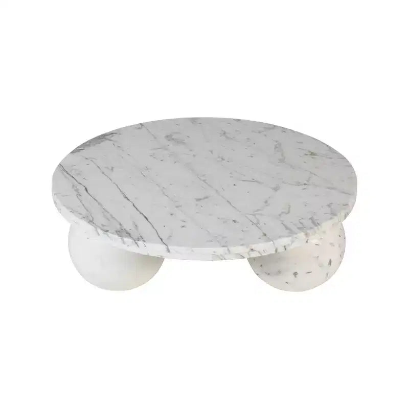 Table basse ronde en marbre avec pieds sphériques, multicolore, 4 places ??