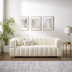 Canapé moderne en tissu gaufré, confortable pour les moments de détente