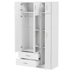 Armoire à miroirs à 3 portes avec 2 tiroirs et placard supérieur