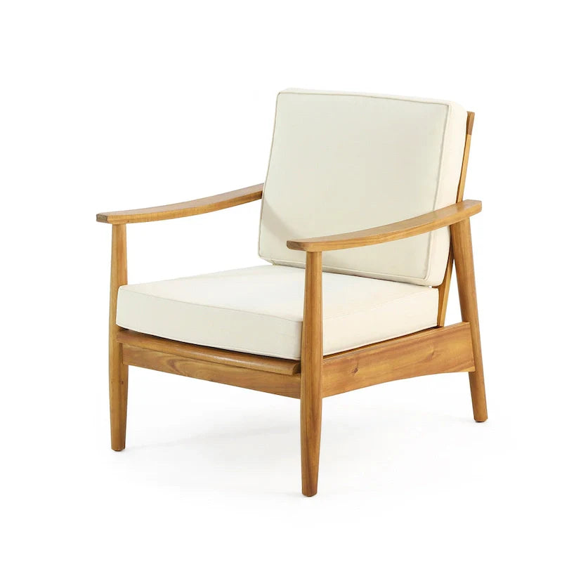 Ensemble de salon extérieur Willowbrook en bois d’acacia pour 4 personnes, par Christopher Knight Home