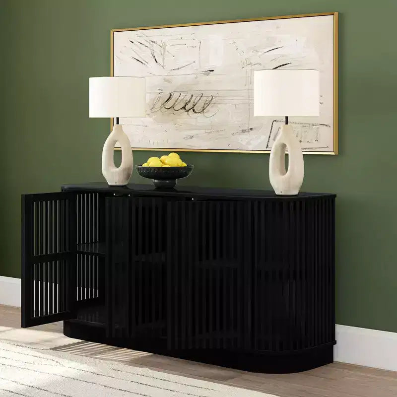 Credenza Plank+Beam Contour in legno massello con 3 ante, mobile TV da 59 pollici per il soggiorno