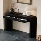 Table console rustique Whisen, table d’entrée et table d’appoint avec façade de tiroir cannelée