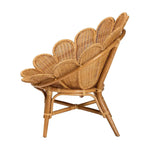 Fauteuil d’appoint fleuri Blossom bohème en rotin couleur miel