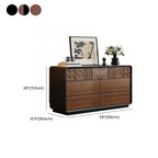 Commode en bois inspirée de l’Art déco avec motifs géométriques sculptés