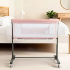 Baby Bassinet with Wheels ??Beige / Gray / Pink, Bedside Sleeper, for 1 Baby