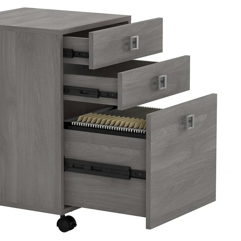Bureau d’angle Echo en L avec surmeuble et tiroirs