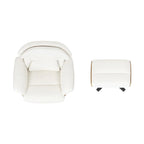 Fauteuil inclinable Jovan 31,5 en cuir véritable avec pouf
