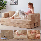 80.7 5-in-1 Divano letto trasformabile ??a coste, 1200 lbs, senza montaggio