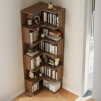 Manufactured Wood Corner Bookshelf with 6 Shelves