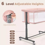 Baby Bassinet with Wheels ??Beige / Gray / Pink, Bedside Sleeper, for 1 Baby