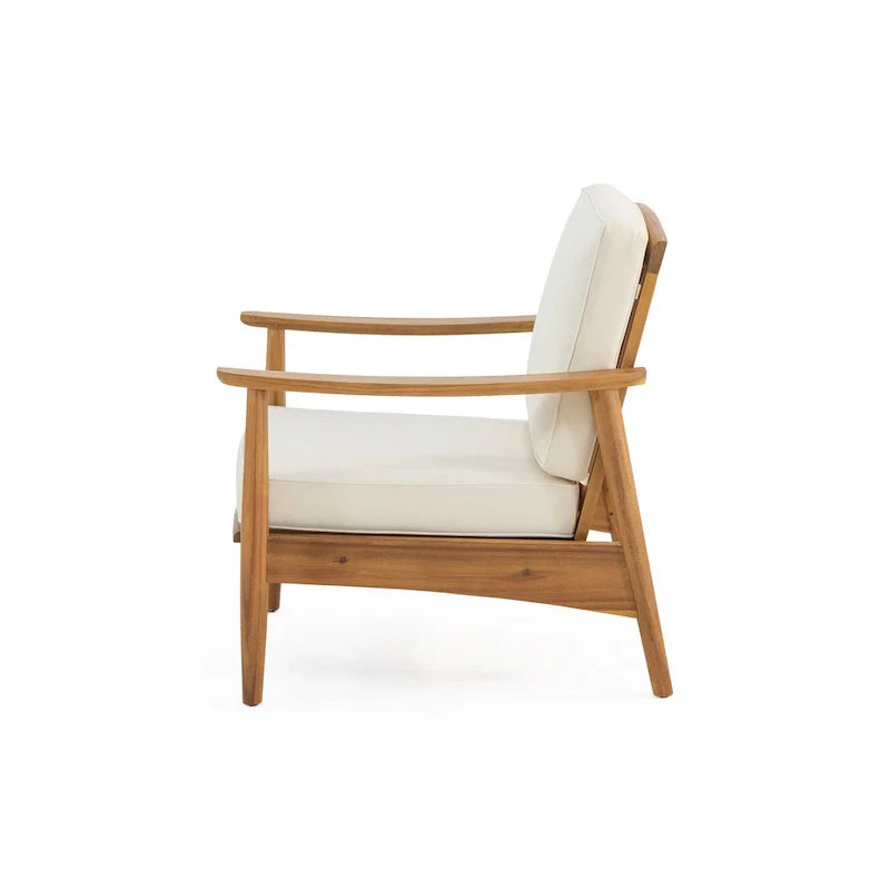 Ensemble de salon extérieur Willowbrook en bois d’acacia pour 4 personnes, par Christopher Knight Home