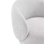 Fauteuil tonneau pivotant rembourré d’appoint Spruce&Spring avec base en bois