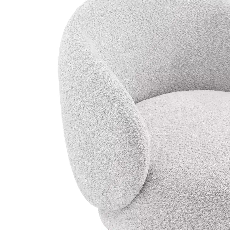 Fauteuil tonneau pivotant rembourré d’appoint Spruce&Spring avec base en bois