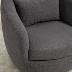 Fauteuil tonneau pivotant rembourré avec rangement, chaise d’appoint moderne pour salon, chambre, bureau ou coin lecture