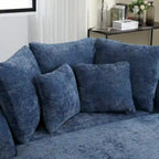 Fauteuil tonneau moderne rond avec 5 coussins et pouf en option