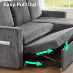 Dyonery 81-Sitzer-Schlafsofa, L-förmiges Ausziehsofa mit wendbarer Recamiere mit Stauraum, USB-Anschluss und verstellbarer Rückenlehne