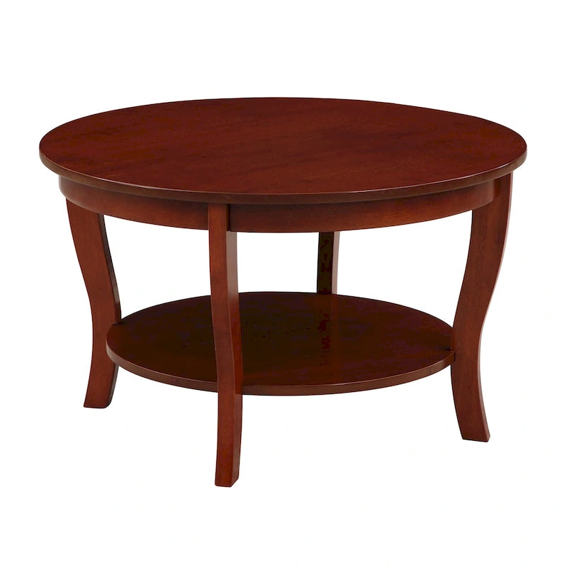 Tavolino rotondo da caffè Convenience Concepts American Heritage con ripiano