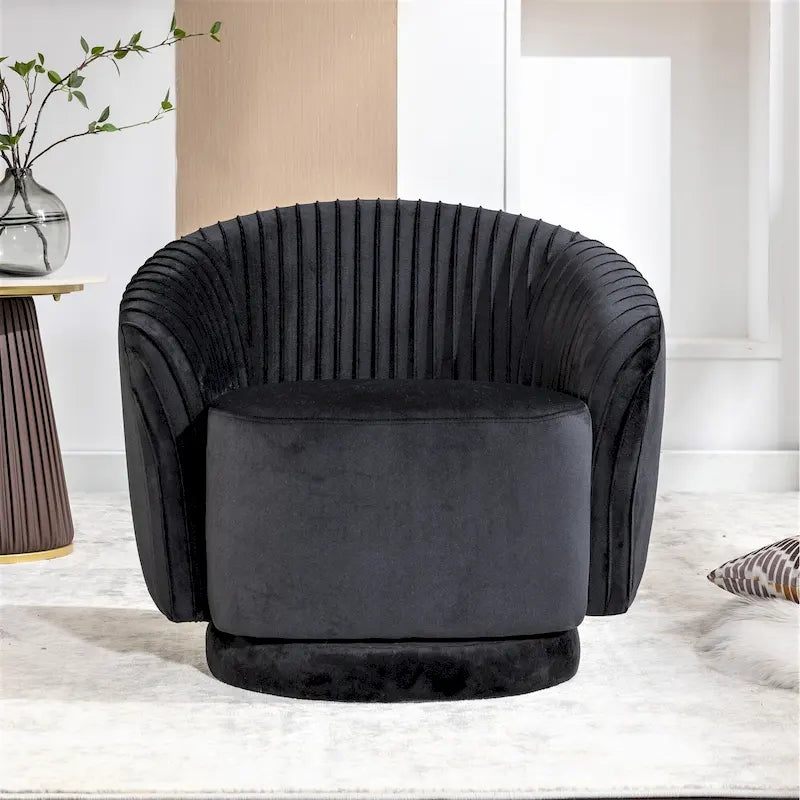 Small Milvo Velvet Swivel Barrel Chair