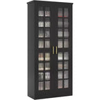 Meuble à chaussures haut Lantine avec portes, rangement à chaussures à 8 niveaux avec étagères réglables, meuble à chaussures moderne pour entrée, placard ou salon, blanc